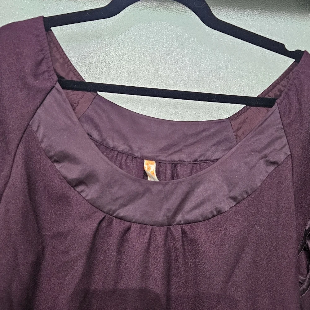 Maeve Anthropologie Plum Purple Shift Dress Bubble Sleeves w/Pockets size 8 NWT - Picture 4 of 7